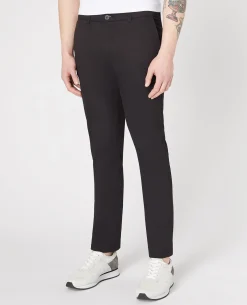 Black Slim Leg Cotton-Stretch Chinos