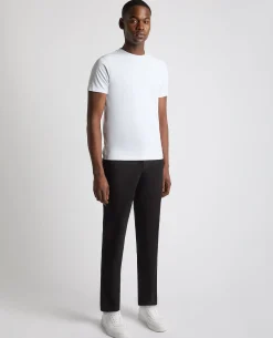Black Straight Leg Cotton Stretch Chino