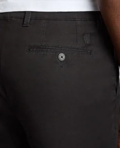 Black Straight Leg Cotton Stretch Chino