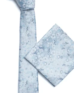 Blue Floral Print Tie