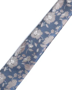 Blue Floral Print Tie