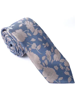 Blue Floral Print Tie