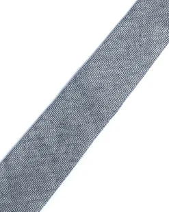 Blue Herringbone Cotton-Linen Tie