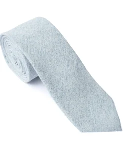 Blue Plain Cotton-Linen Tie