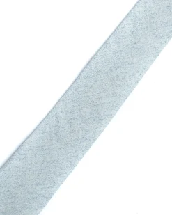 Blue Plain Cotton-Linen Tie