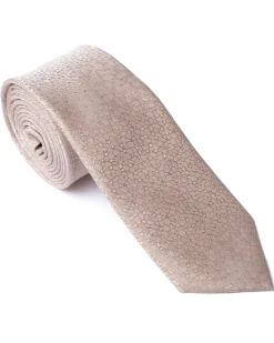 Brown Micro Pattern Print Tie