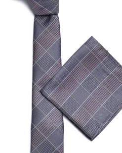 Burgundy Woven Check Tie