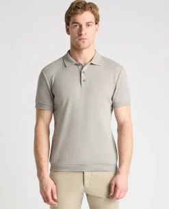 Cable Patterned Cotton Polo Shirt