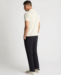 Cable Patterned Cotton Polo Shirt