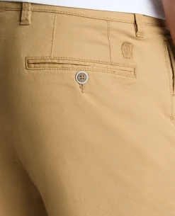 Camel Slim Leg Cotton-Stretch Chino Short
