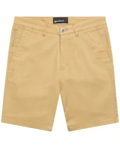 Camel Slim Leg Cotton-Stretch Chino Short
