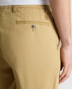 Camel Straight Leg Cotton Stretch Chino