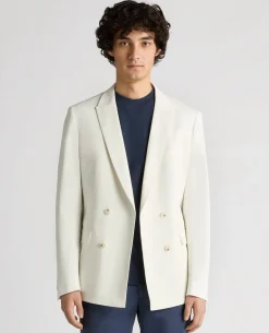 Cotton Stretch Blend Double-Breasted Jacket