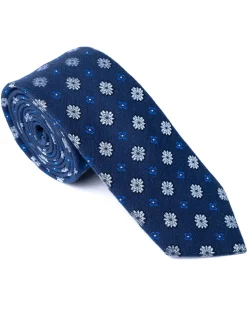 Dark Blue Floral Silk Tie