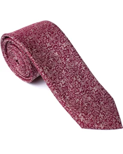 Dark Red Micro Pattern Print Tie