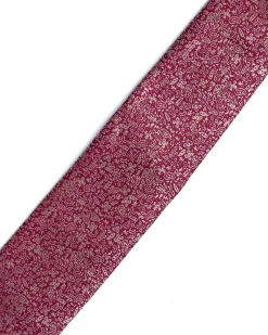 Dark Red Micro Pattern Print Tie