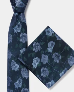 Floral Foliage Print Tie