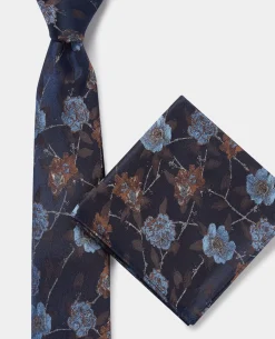 Floral Foliage Print Tie