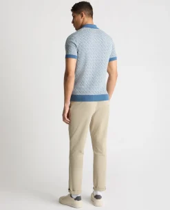 Geometric Print knit Polo