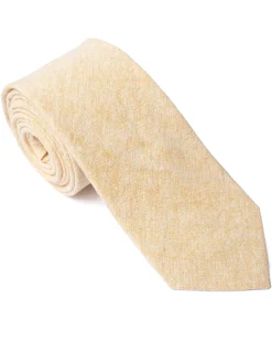 Gold Plain Cotton-Linen Tie
