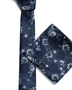 Green Floral Foliage Print Tie