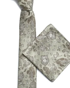 Green Floral Print Tie