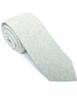 Green Plain Cotton-Linen Tie