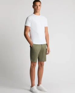 Green Slim Leg Cotton-Stretch Chino Short