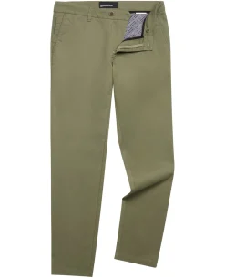Green Slim Leg Cotton-Stretch Chinos