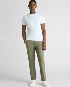 Green Straight Leg Cotton Stretch Chino