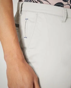 Grey Slim Leg Cotton-Stretch Chino Short