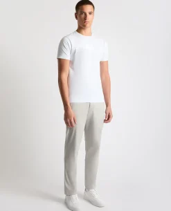 Grey Straight Leg Cotton Stretch Chino