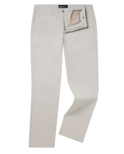 Grey Straight Leg Cotton Stretch Chino