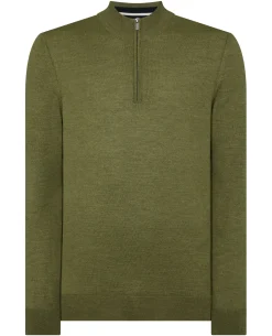 Half Zip Merino Wool-Blend Sweater