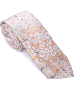 Ivory Floral Print Tie