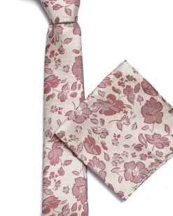 Ivory Floral Print Tie