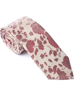 Ivory Floral Print Tie