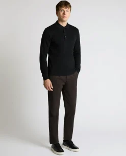 Long Sleeve Cotton Knit Polo