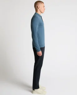 Long Sleeve Cotton Knit Polo
