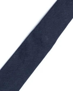 Navy Plain Linen Blend Tie