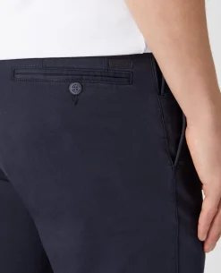 Navy Slim Leg Cotton-Stretch Chinos