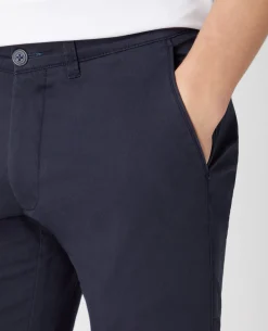 Navy Slim Leg Cotton-Stretch Chinos