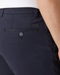 Navy Slim Leg Cotton-Stretch Chino Short