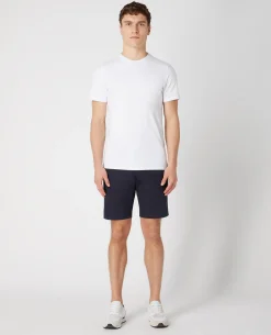 Navy Slim Leg Cotton-Stretch Chino Short