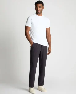 Navy Straight Leg Stretch Trousers