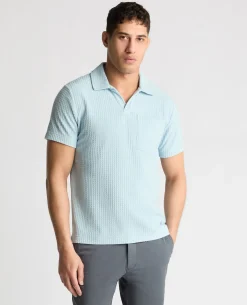 Open Collar Terry Polo Shirt