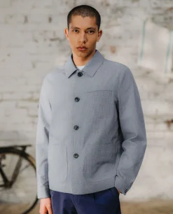 Regular Fit Micro-Houndstooth Chore Jacket