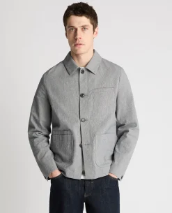 Regular Fit Micro-Houndstooth Chore Jacket