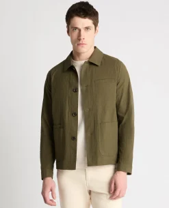 Regular Fit Seersucker Chore Jacket