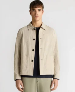 Regular Fit Seersucker Chore Jacket
